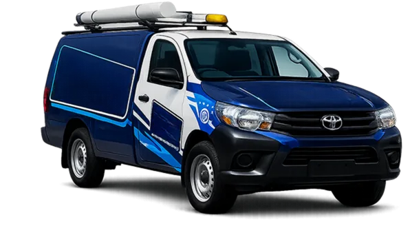 Our drain service van out on a Nelson job