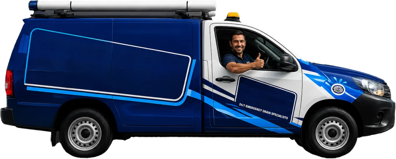 Our drain service van out on a Nelson job