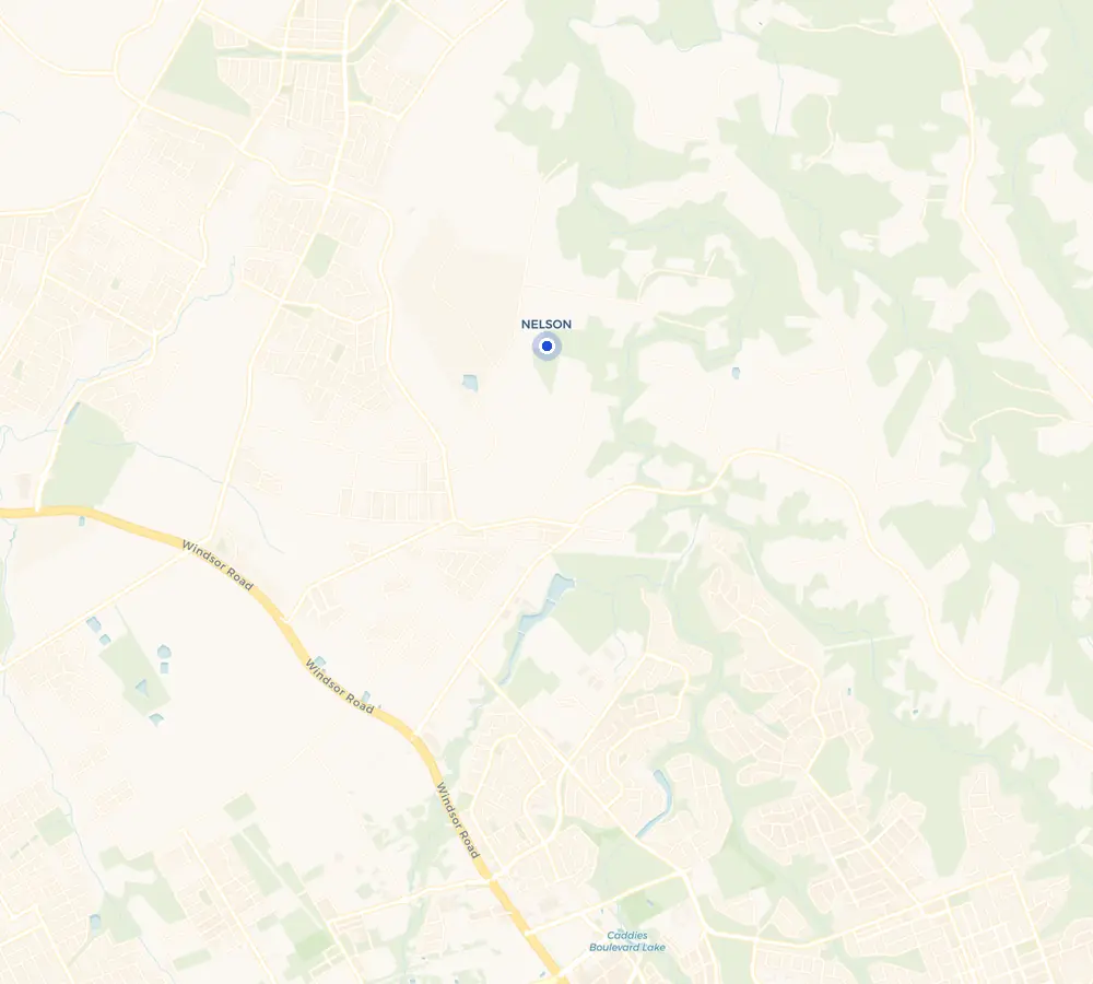 Map of the Nelson service area and the surrounding Hills District, showing Nelson and the nearby streets we cover.