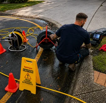 Burst drain pipe being repaired in Nelson
